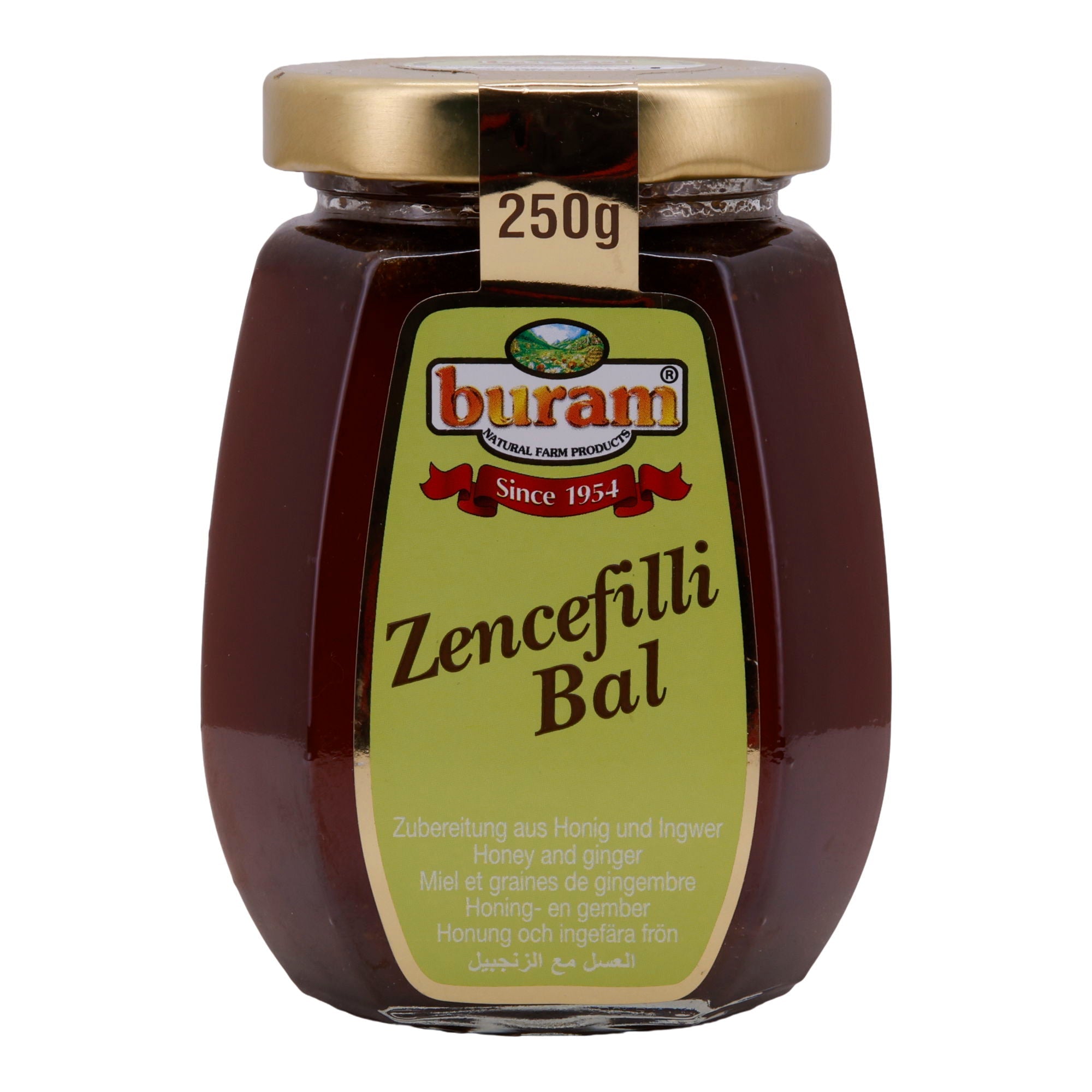 Zencefilli Bal Buram | Honig mit Ingwer | Naturprodukt seit 1954 | 250 g BURAM